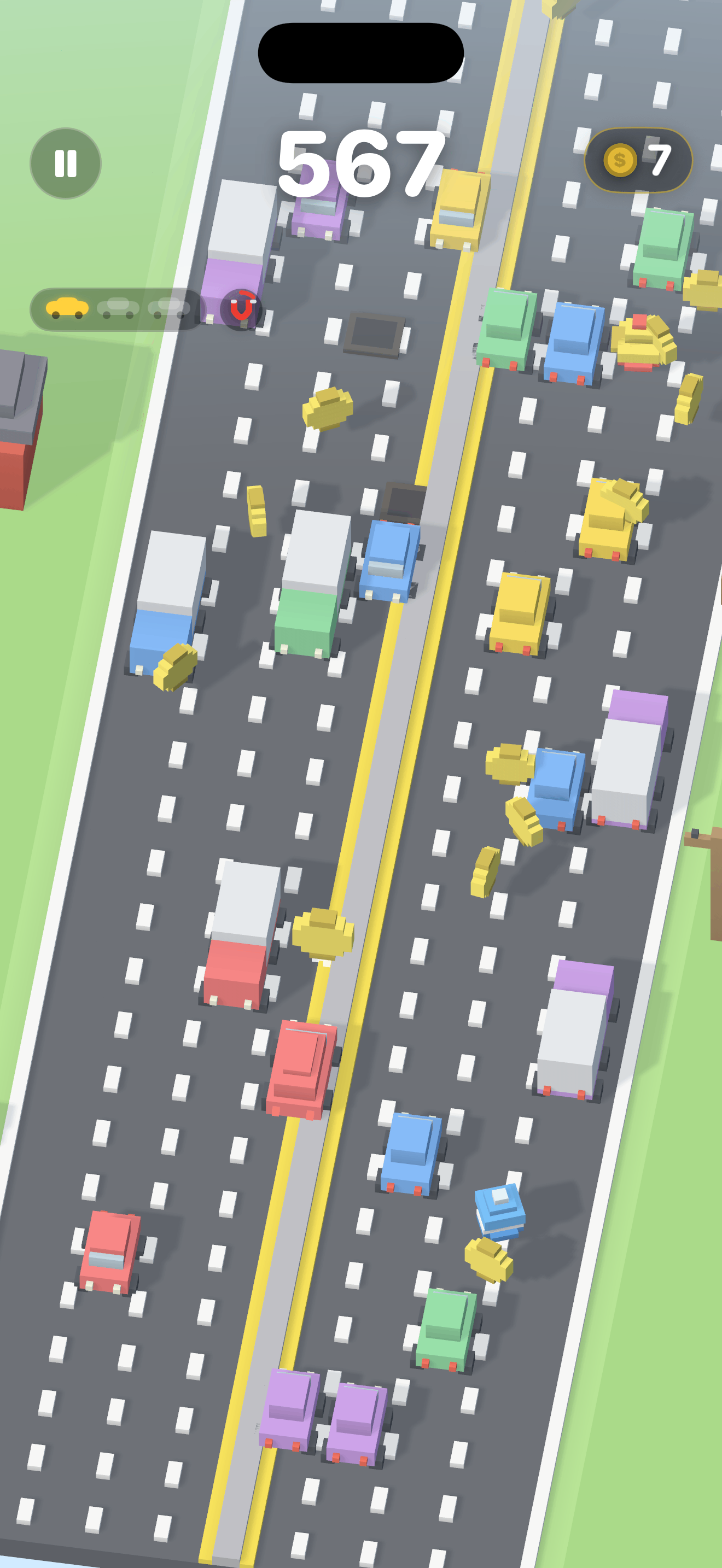 iPhone: threading a packed highway alongside the median