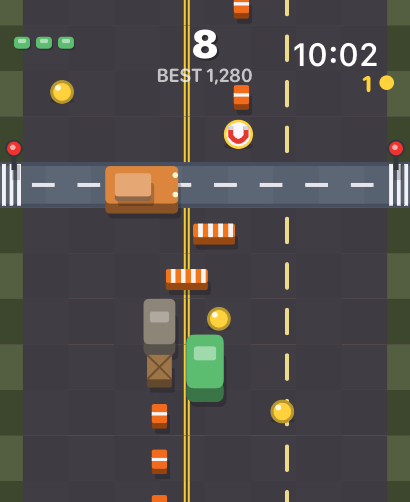 Apple Watch: a run on the wrist, a truck crossing the road ahead, coins and the score on screen