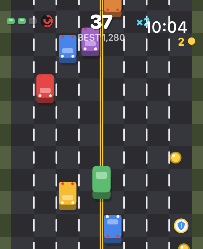Apple Watch: a highway run, traffic in both directions and the score above the road